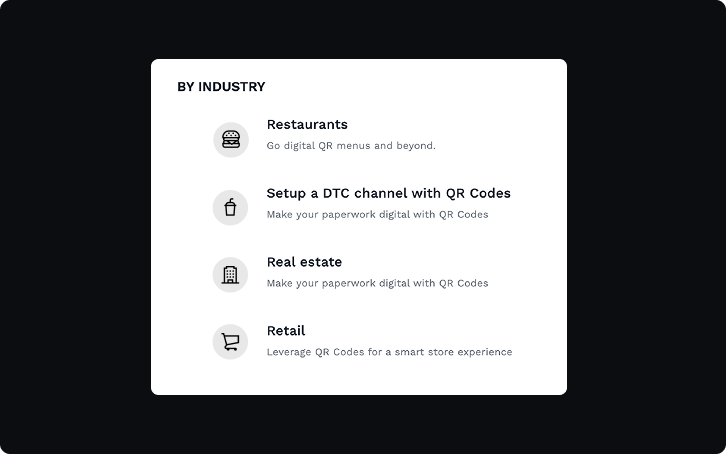 Industry list icons